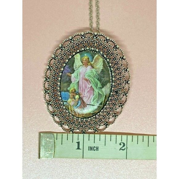 Guardian Angel Jewelry Porcelain Brooch Necklace - Picture 9 of 10